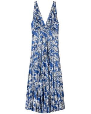 Sandro Floral-Print Maxi Dress - Blue
