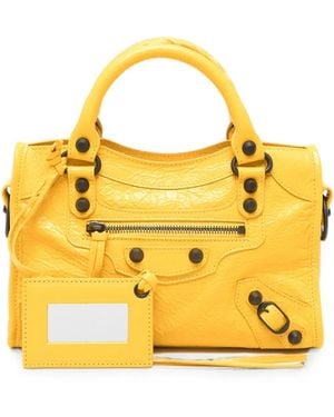 Balenciaga Mini Le City Leather Tote Bag - Yellow