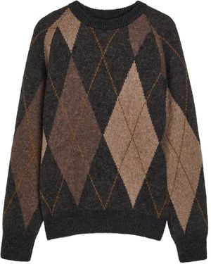Universal Works Diamond Crew-Neck Jumper - Black
