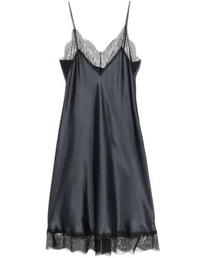 Carine Gilson Camisón Con Ribete De Encaje - Gris