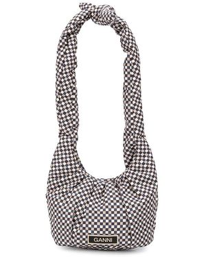 Ganni Check Print Padded Bag - Multicolour