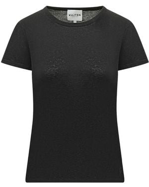 Kujten Tish Fine-Knit T-Shirt - Black