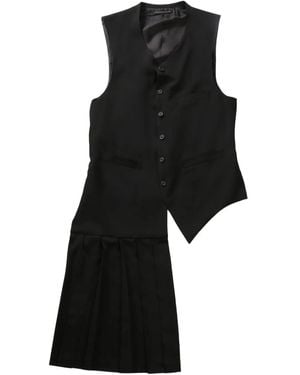 Yohji Yamamoto Pleated waistcoat - Negro