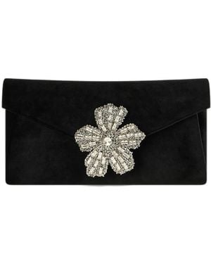 Twentyfourhaitch Vintor Crystal-Embellished Velvet Shoulder Bag - Black