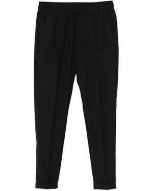 Pmds Elasticated-Waist Turn-Up Pants - Black