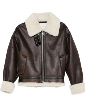 DUNST Shearling-Collar Jacket - Black