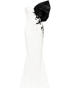 Saiid Kobeisy One-Shoulder Embroidered Gown - White