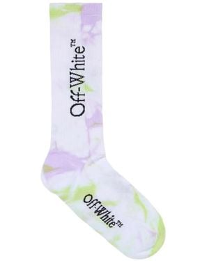 Off-White c/o Virgil Abloh Tie Dye Mid Socks - White