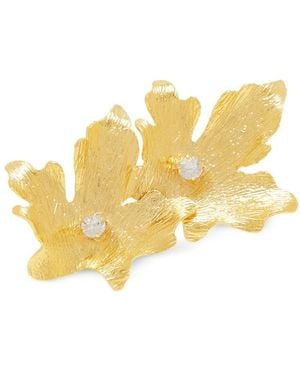 LYNYER Mystic Leaf Embellished Ring - Metallic