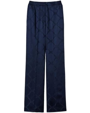 Twinset Oval T-Jacquard Palazzo Trousers - Blue