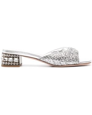 Miu Miu Heeled Mules - White