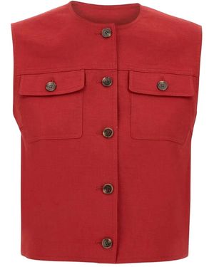 Theory Gilet Con Bottoni - Rosso