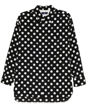 Y's Yohji Yamamoto Dot-Flower Printed Shirt - Black
