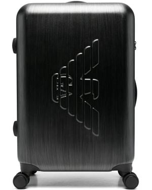 Emporio Armani Logo-Embossed Luggage - Black