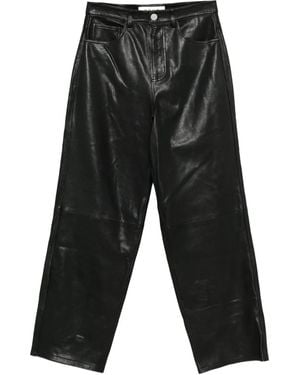 Rohe Baggy Leather Trousers - Black