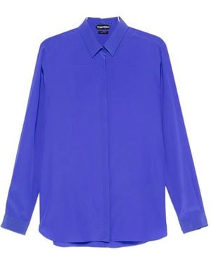 Tom Ford Buttoned Long-Sleeve Shirt - Blue