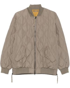 Taion Quilted Bomber Jacket - Brown