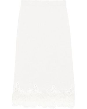 Fabiana Filippi Lace-trimmed Midi Skirt - ホワイト
