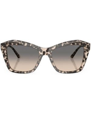 Jimmy Choo Tortoiseshell-Effect Geometric-Frame Sunglasses - Gray
