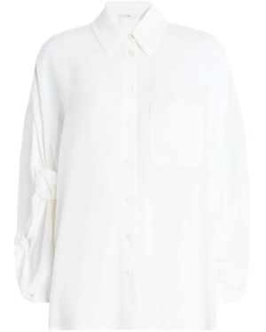High Nap Knotted-Sleeve Shirt - White