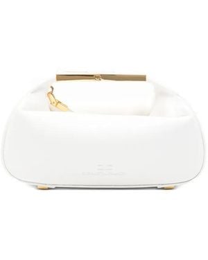Elisabetta Franchi Logo-Plaque Clutch Bag - White