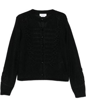 McQueen Braided-Detail Button Cardigan - Black