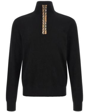 Burberry Cameron Pullover Mit House Check - Schwarz