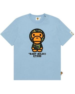 *BABY MILO® STORE BY *A BATHING APE® Baby-Milo Camouflage-Print T-Shirt - Blue