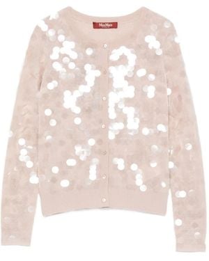 Max Mara Cárdigan con detalle de lentejuelas - Rosa