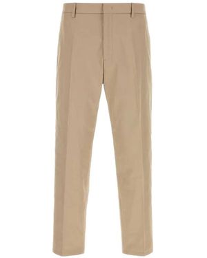 Jil Sander Pressed-Crease Straight-Leg Trousers - Natural