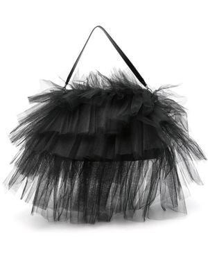 Simone Rocha Schultertasche mit Rüschen - Schwarz