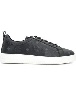 MCM Visetos Logo Print Trainers - Black
