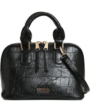 Essentiel Antwerp Croc-Effect Zip-Fastening Tote Bag - Black