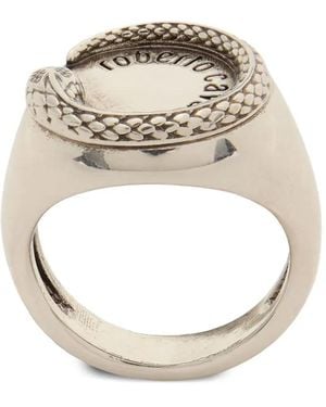 Roberto Cavalli Anello Snake - Bianco