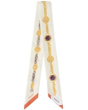 Versace Twill-Seidenschal Mit Print - Mettallic