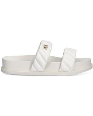 ARMANI EXCHANGE Quilted Double-Strap Slides - White