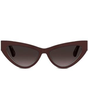 Moschino Eyewear ロゴプレート サングラス - ブラウン