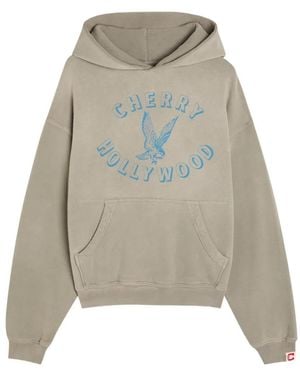 CHERRY LA Logo-Print Pouch-Pocket Hoodie - Natural