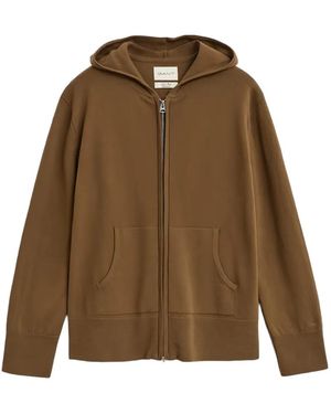 GANT Zip-Up Hooded Jacket - Brown