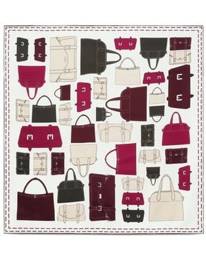 POTAMY Bag-Print Silk Scarf - Red