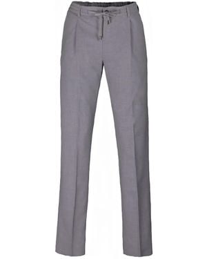 Moorer Drawstring Straight-Leg Pants - Gray