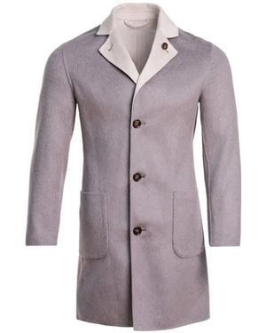 Kiton Reversible Cashmere Coat - Purple