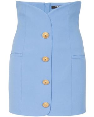 Balmain Minirock Mit Knöpfen - Blau