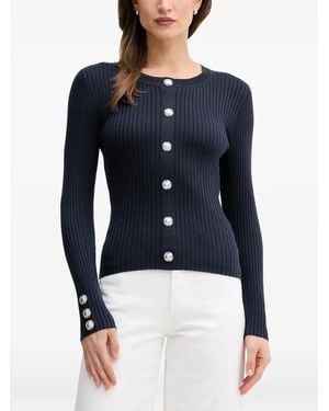 MARC AUREL Ribbed-Knit Cardigan - Blue