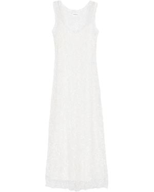 P.A.R.O.S.H. Noodles Lace Trim Dress - White