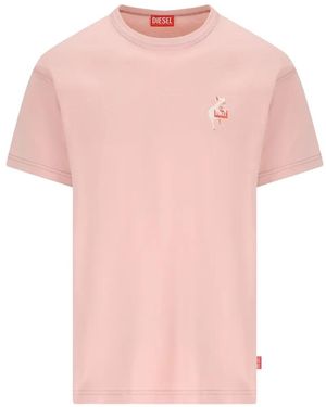 DIESEL Graphic Crew-neck T-shirt - Pink