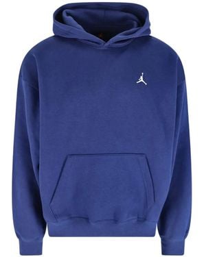 Nike Jordan Brooklyn Logo-Embroidered Hoodie - Blue