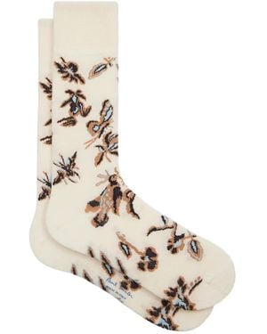Paul Smith Chaussettes À Fleurs - Natural