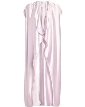 Genny Draped-Lapel Longline Gilet - Grey