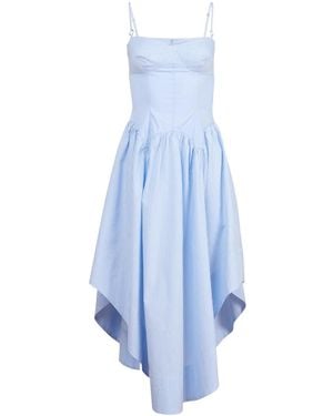 Fleur du Mal Poplin Midi Dress - Blue